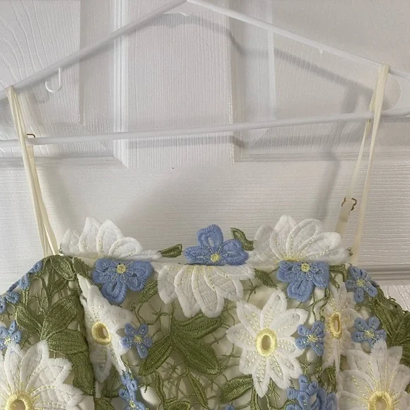 Mestiza New York Floral Lace Scolloped Cataleya Mini Formal Summer Dress - Picture 7 of 14